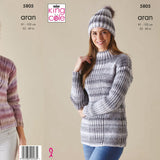 King Cole Patterns King Cole Ladies Aran Knitting Pattern 5805