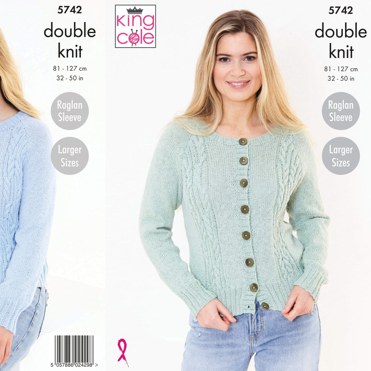 King Cole Patterns King Cole Ladies Cardigan and Sweater DK Knitting Pattern 5742