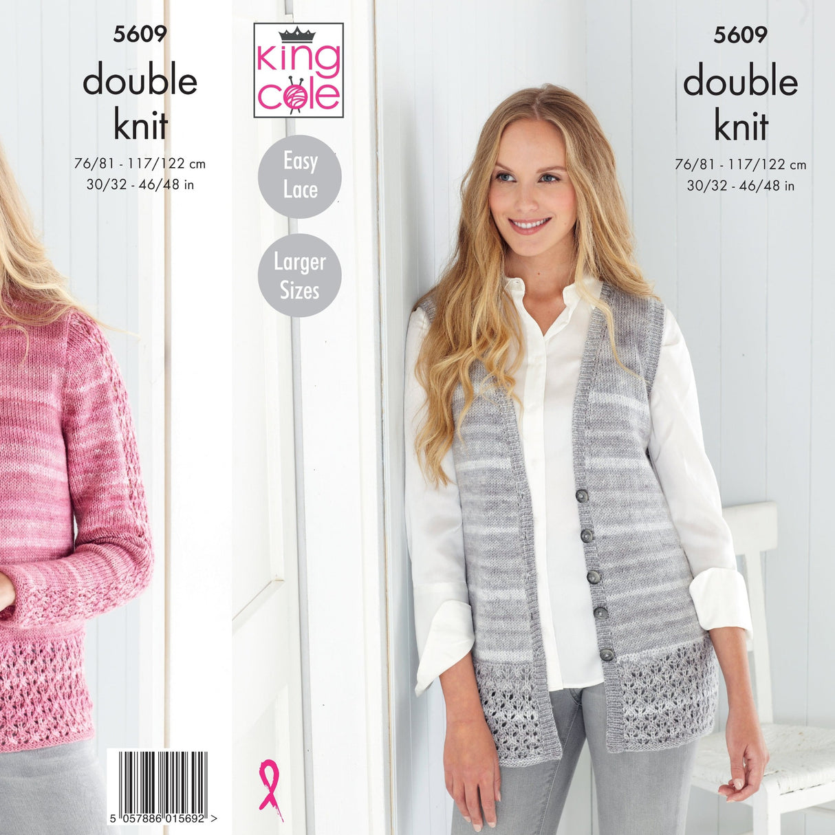 King Cole Patterns King Cole Ladies Cardigan and Waistcoat DK Knitting Pattern 5609