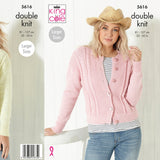 King Cole Patterns King Cole Ladies Cardigan DK Knitting Pattern 5616