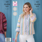 King Cole Patterns King Cole Ladies Cardigan DK Knitting Pattern 5648