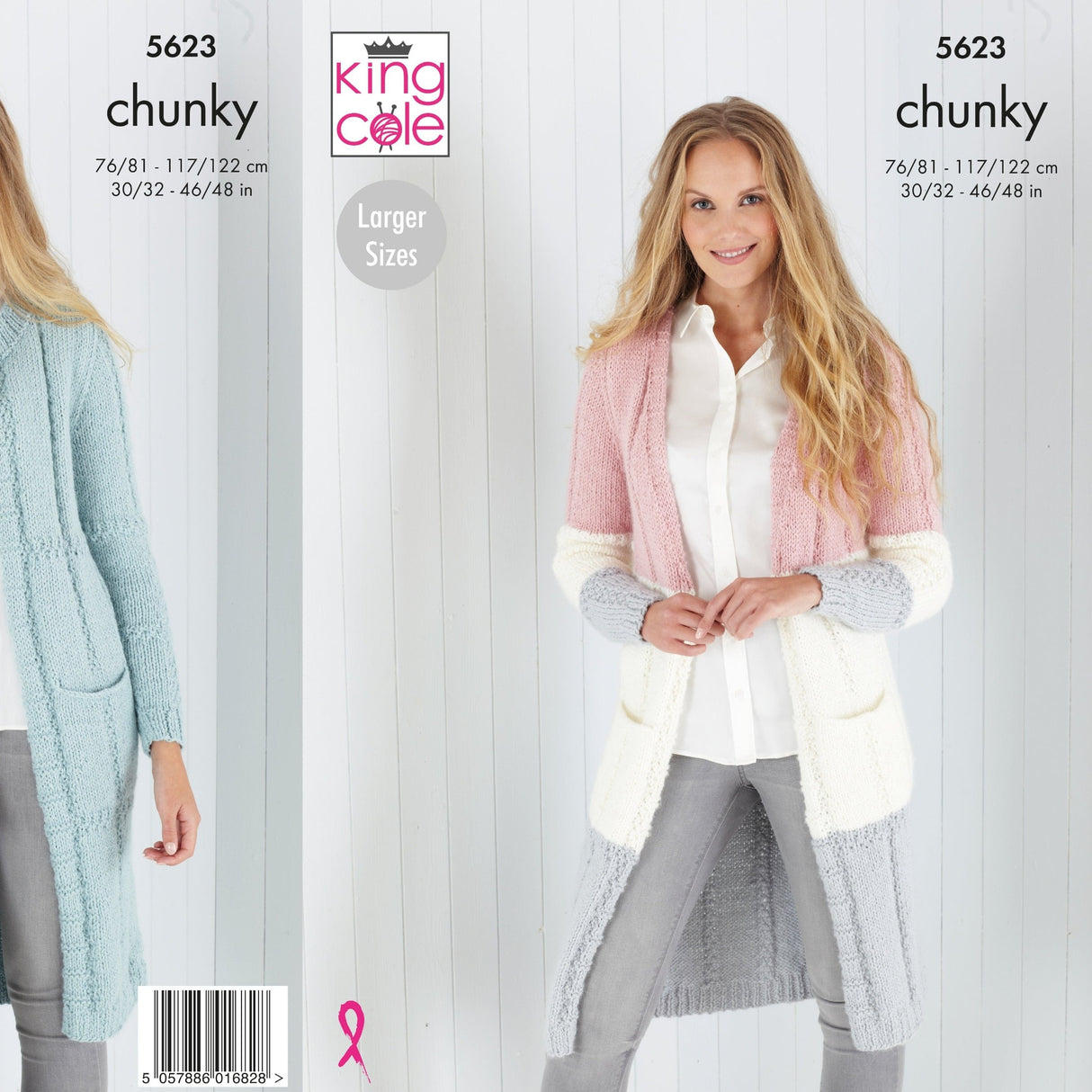King Cole Patterns King Cole Ladies Chunky Cardigan Knitting Pattern 5623