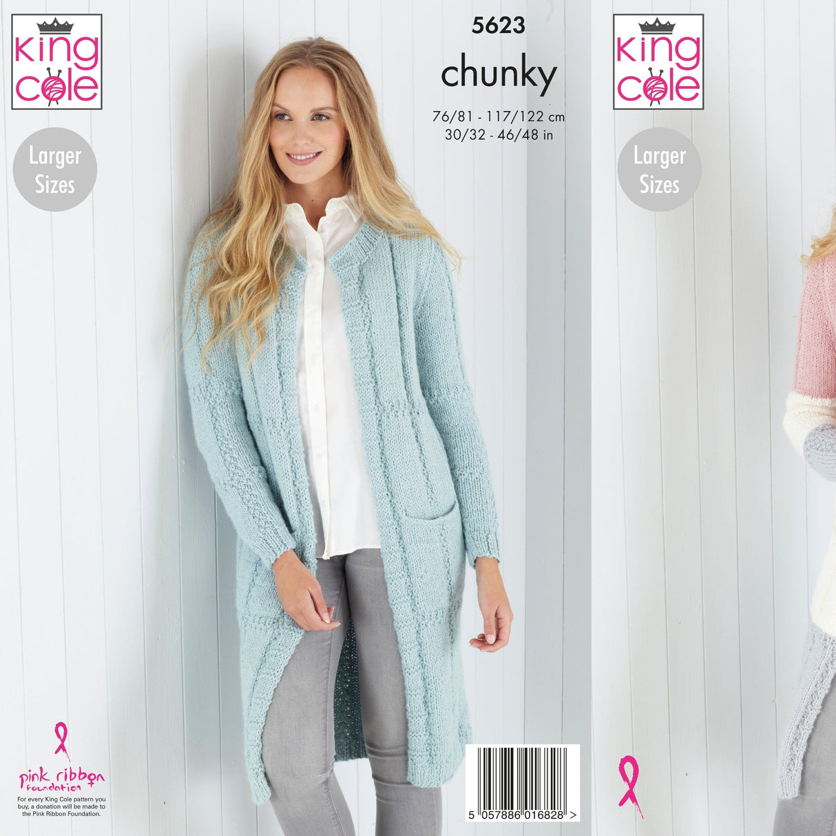 King Cole Patterns King Cole Ladies Chunky Cardigan Knitting Pattern 5623