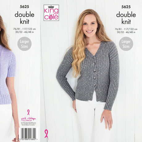 King Cole Patterns King Cole Ladies DK  Cardigan and Top Knitting Pattern 5625