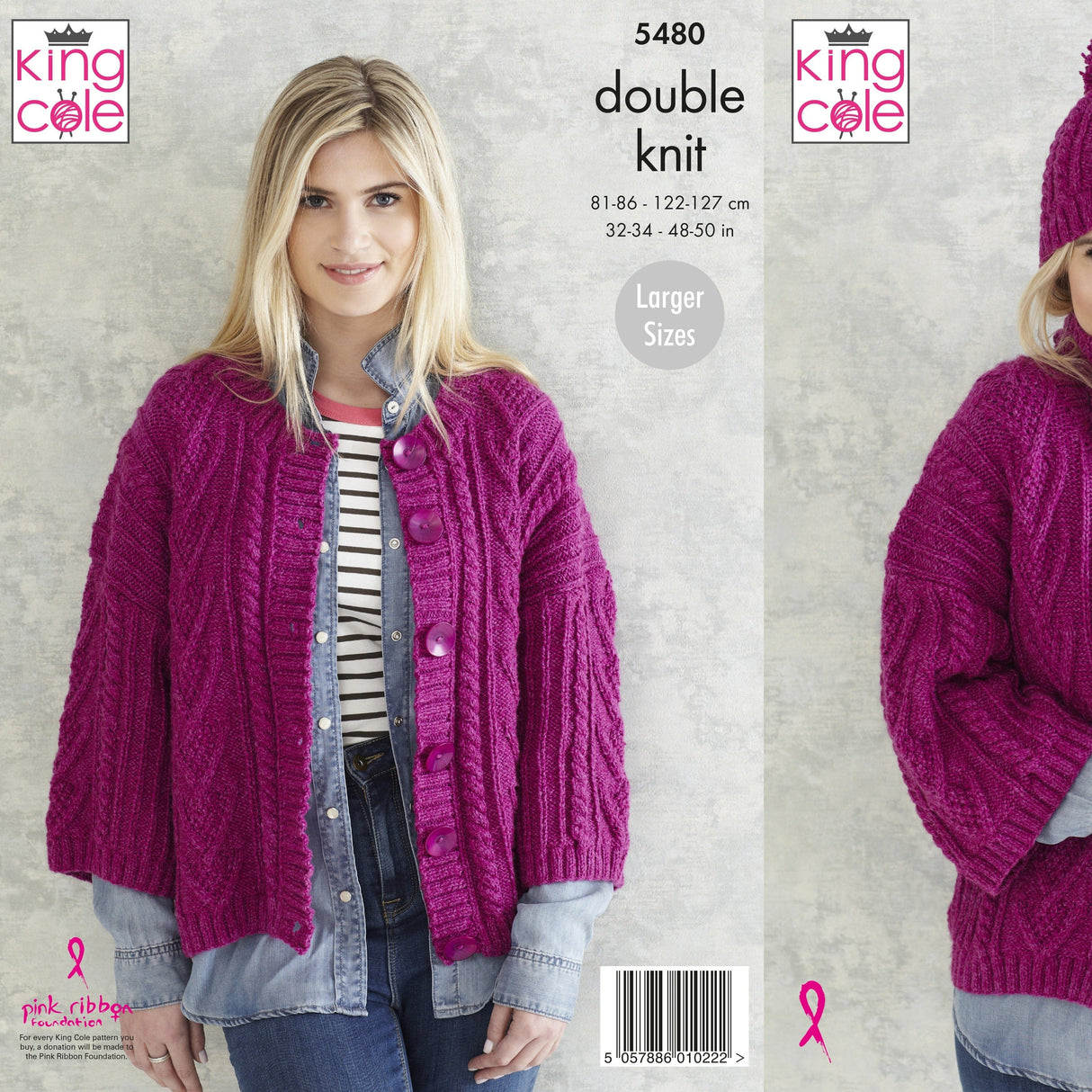 King Cole Patterns King Cole Ladies DK Jacket Knitting Pattern 5480