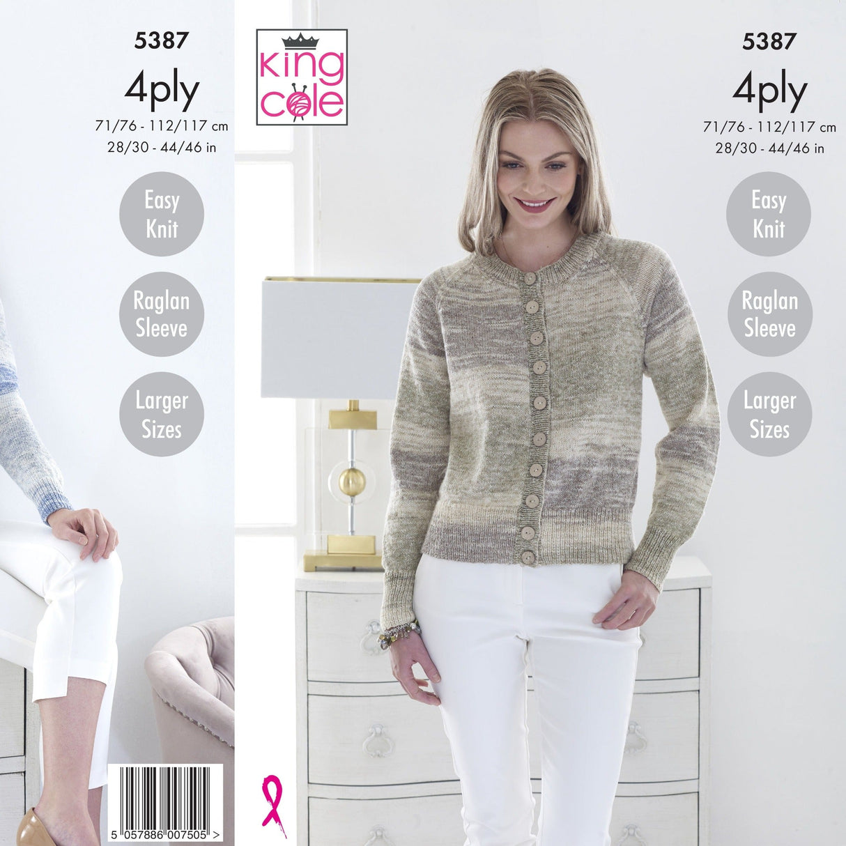 King Cole Patterns King Cole Ladies Easy Knit 4 Ply Knitting Pattern 5387