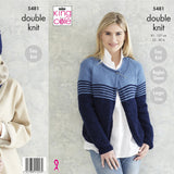 King Cole Patterns King Cole Ladies Easy Knit DK Cardigan Pattern 5481