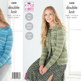 King Cole Patterns King Cole Ladies Sweater and Cardigan DK Knitting Pattern 5608
