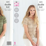 King Cole Patterns King Cole Ladies Sweater and Cardigan DK Knitting Pattern 5610