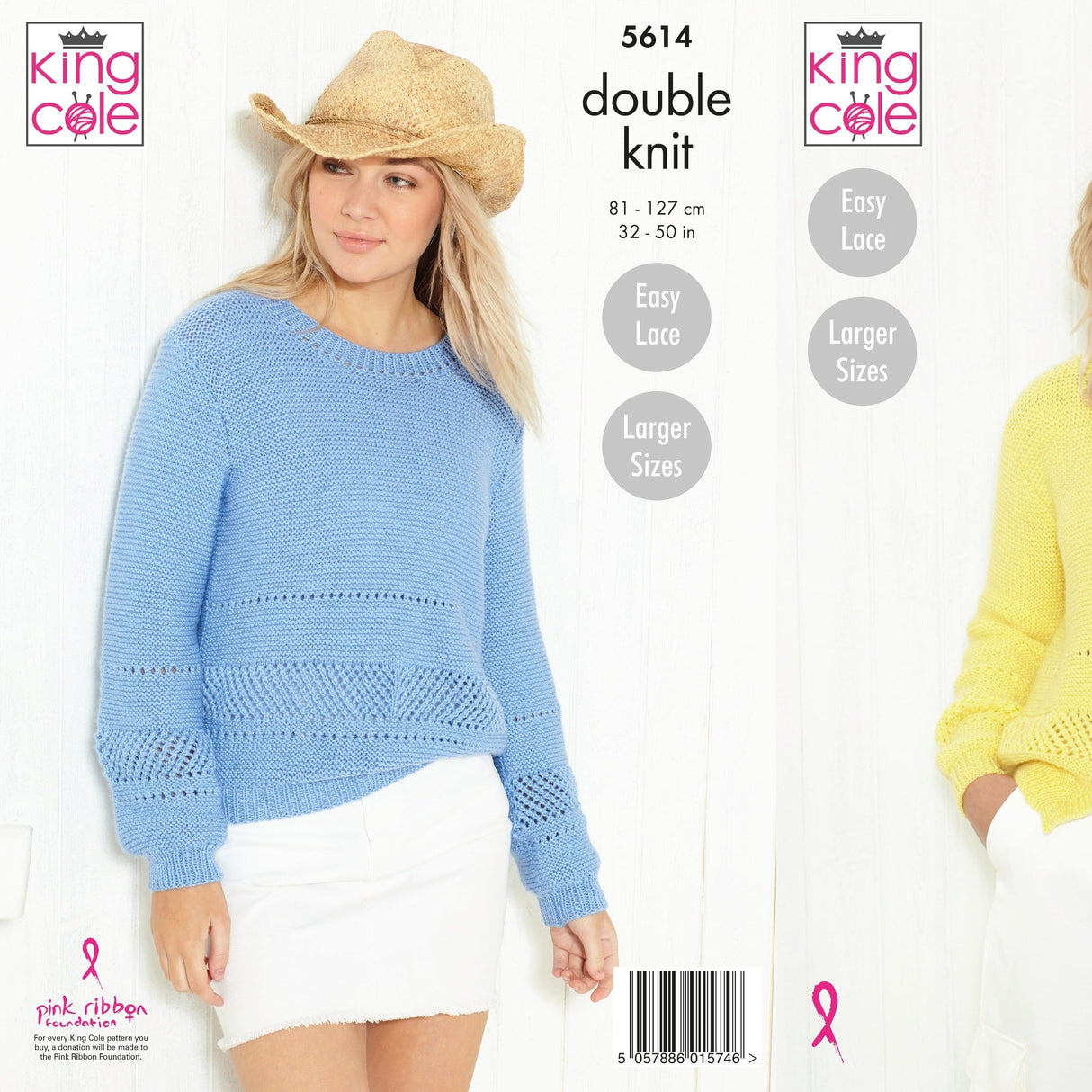 King Cole Patterns King Cole Ladies Sweater and Cardigan DK Knitting Pattern 5614