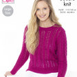 King Cole Patterns King Cole Ladies Sweater and Cardigan DK Knitting Pattern 5635