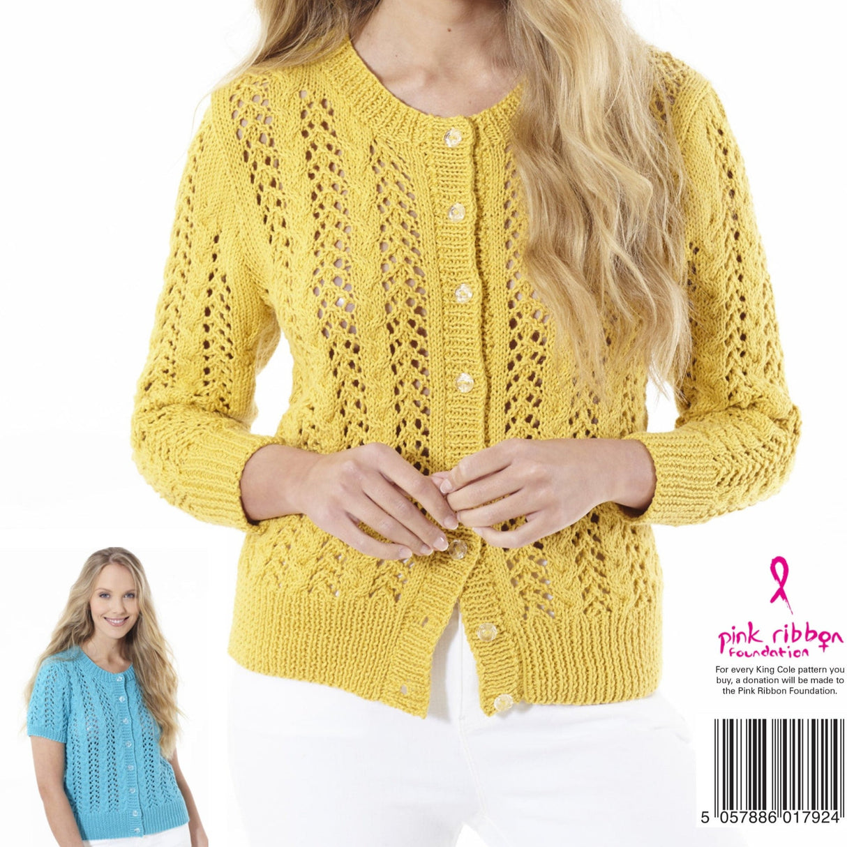 King Cole Patterns King Cole Ladies Sweater and Cardigan DK Knitting Pattern 5635