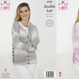 King Cole Patterns King Cole Ladies Sweater and Cardigan DK Knitting Pattern 5732