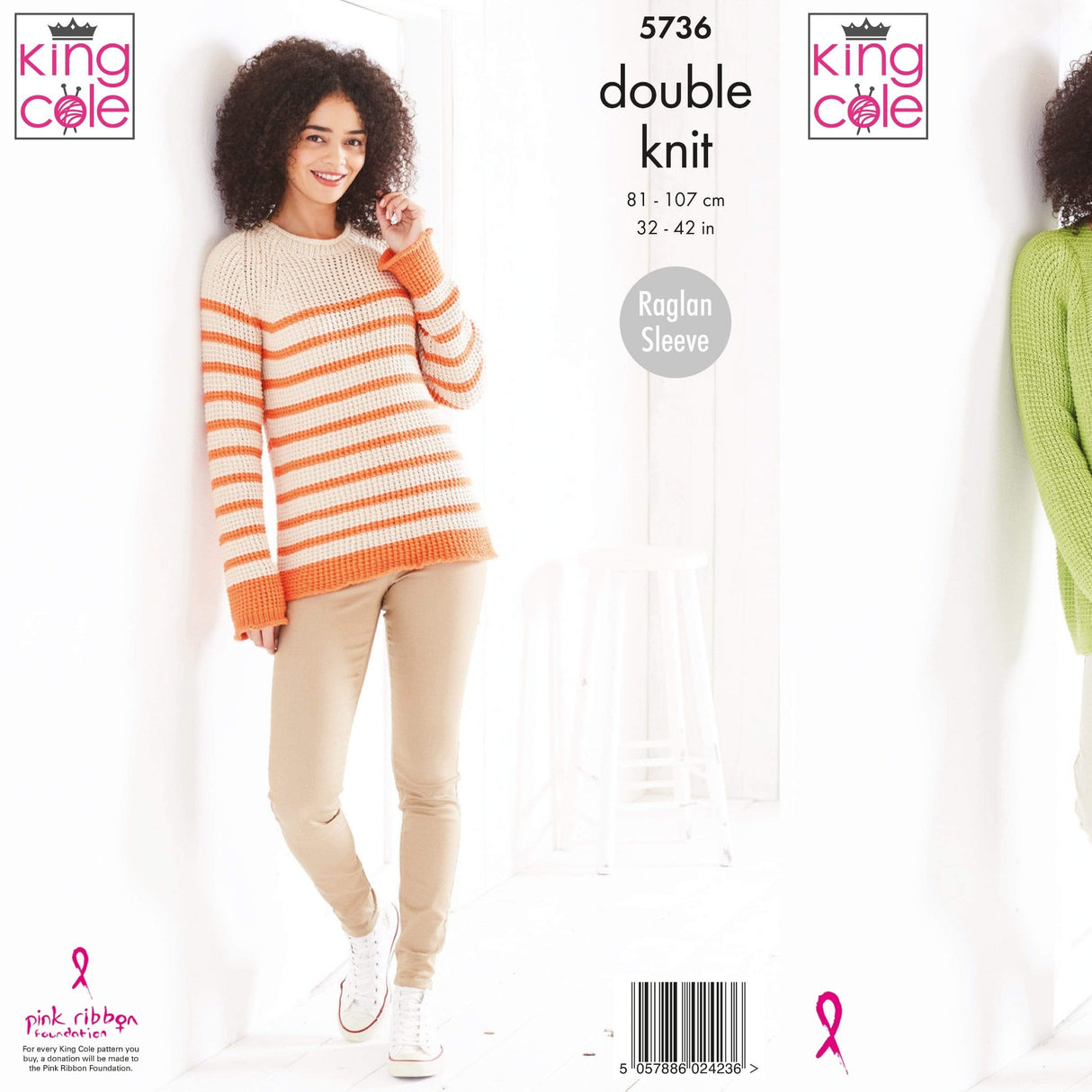 King Cole Patterns King Cole Ladies Sweater and Cardigan DK Knitting Pattern 5736