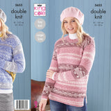 King Cole Patterns King Cole Ladies Sweater and Tunic Knitting Pattern 5653