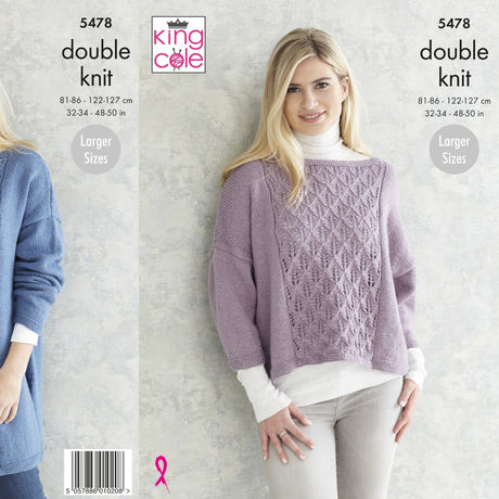 King Cole Patterns King Cole Ladies Sweater DK Knitting Pattern 5478