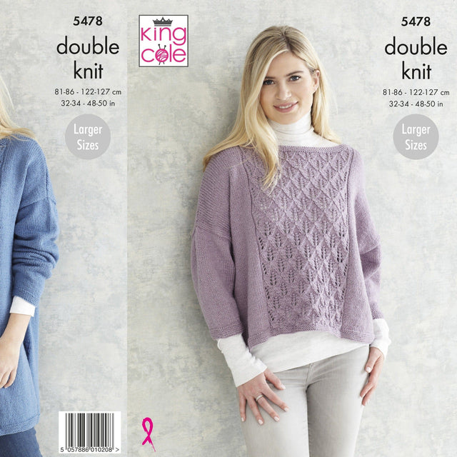 King Cole Patterns King Cole Ladies Sweater DK Knitting Pattern 5478
