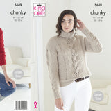 King Cole Patterns King Cole Ladies Sweater Knitting Pattern 5689