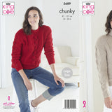 King Cole Patterns King Cole Ladies Sweater Knitting Pattern 5689