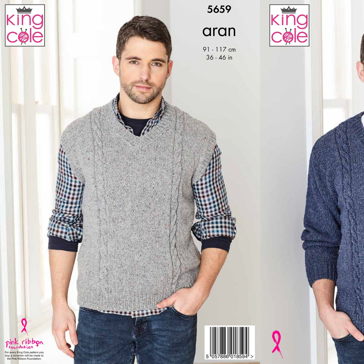 King Cole Patterns King Cole Mens Aran Knitting Pattern 5659