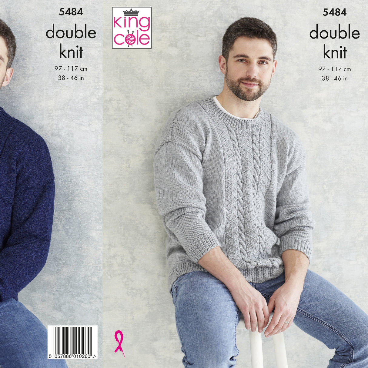 King Cole Patterns King Cole Mens DK Sweater Knitting Pattern 5484