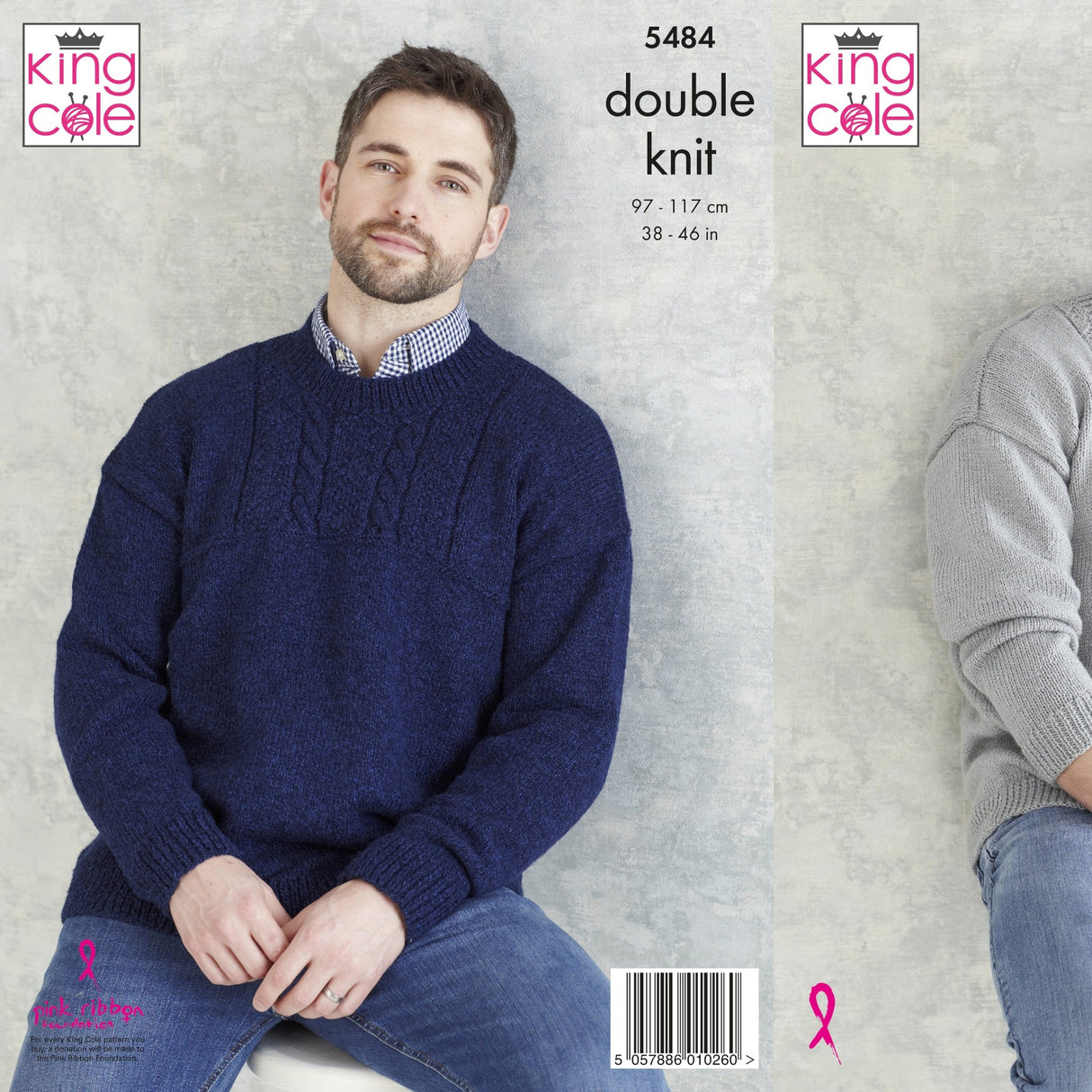 King Cole Patterns King Cole Mens DK Sweater Knitting Pattern 5484