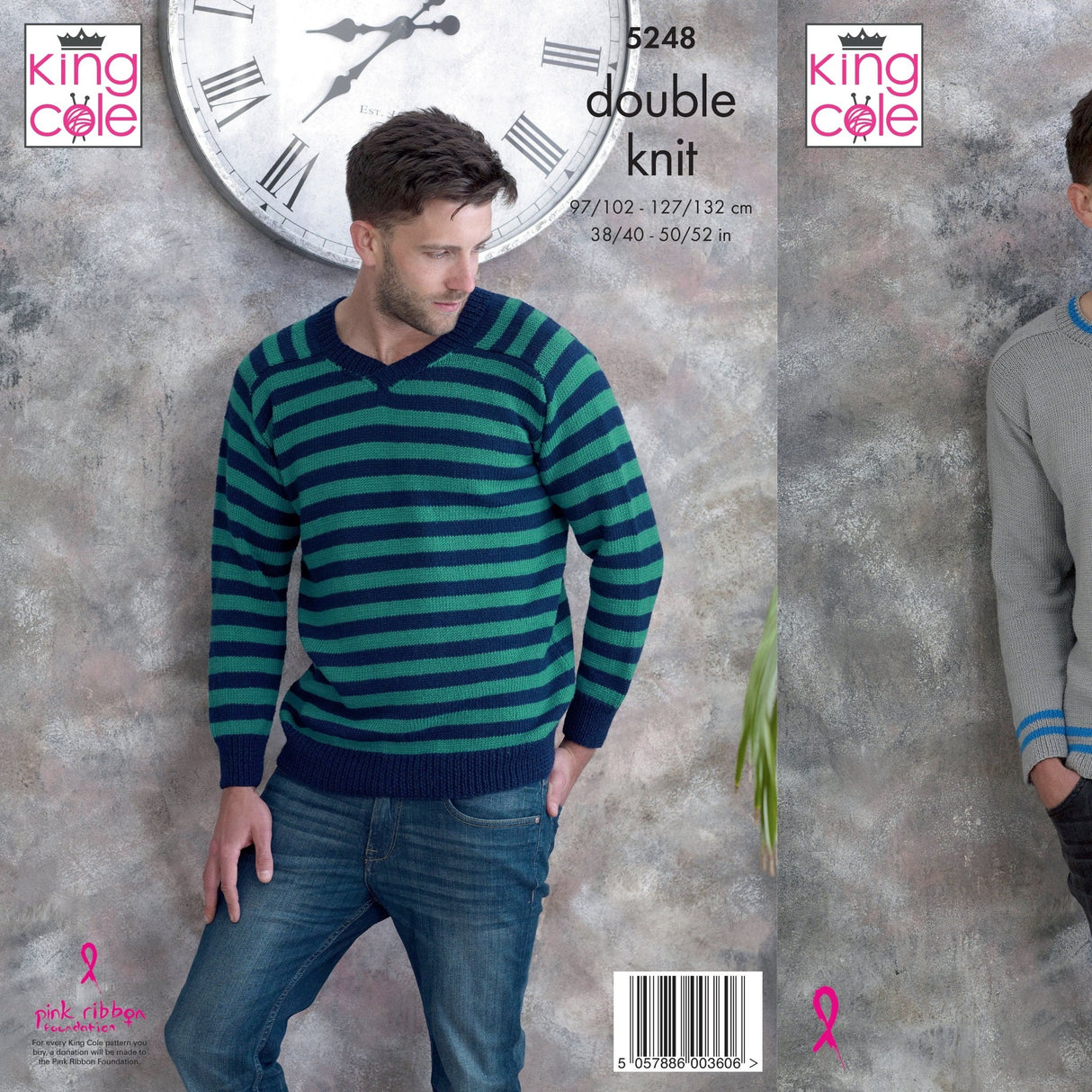 King Cole Patterns King Cole Mens Sweater DK Knitting Pattern 5248