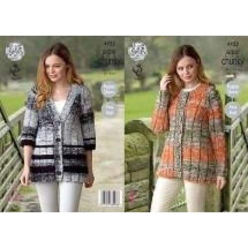 King Cole Patterns King Cole Super Chunky Knitting Pattern 4755