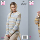 King Cole Patterns King Cole Sweater and Cardigan Chunky Knitting Pattern 5673