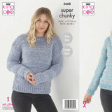 King Cole Patterns King Cole Sweater, Hat and Cowl Super Chunky Knitting Pattern 5668