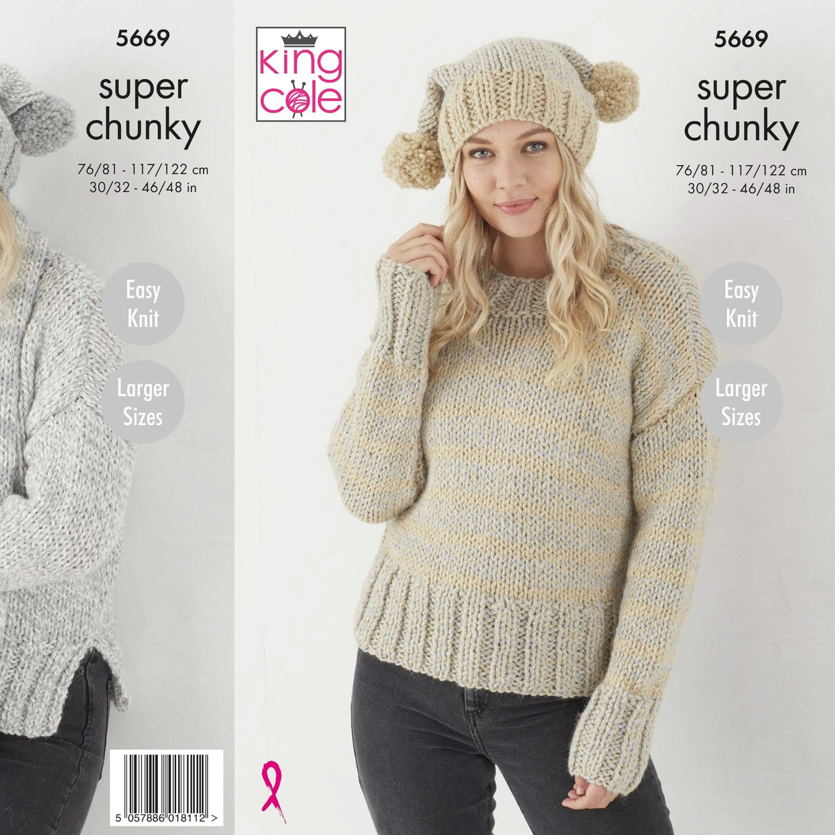 King Cole Patterns King Cole Sweater, Hat & Scarf Super Chunky Knitting Pattern 5669