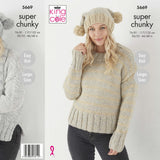 King Cole Patterns King Cole Sweater, Hat & Scarf Super Chunky Knitting Pattern 5669