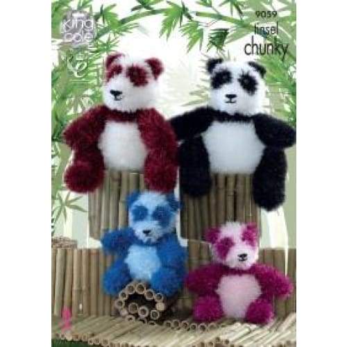 King Cole Patterns King Cole Tinsel Pandas Knitting Pattern 9059