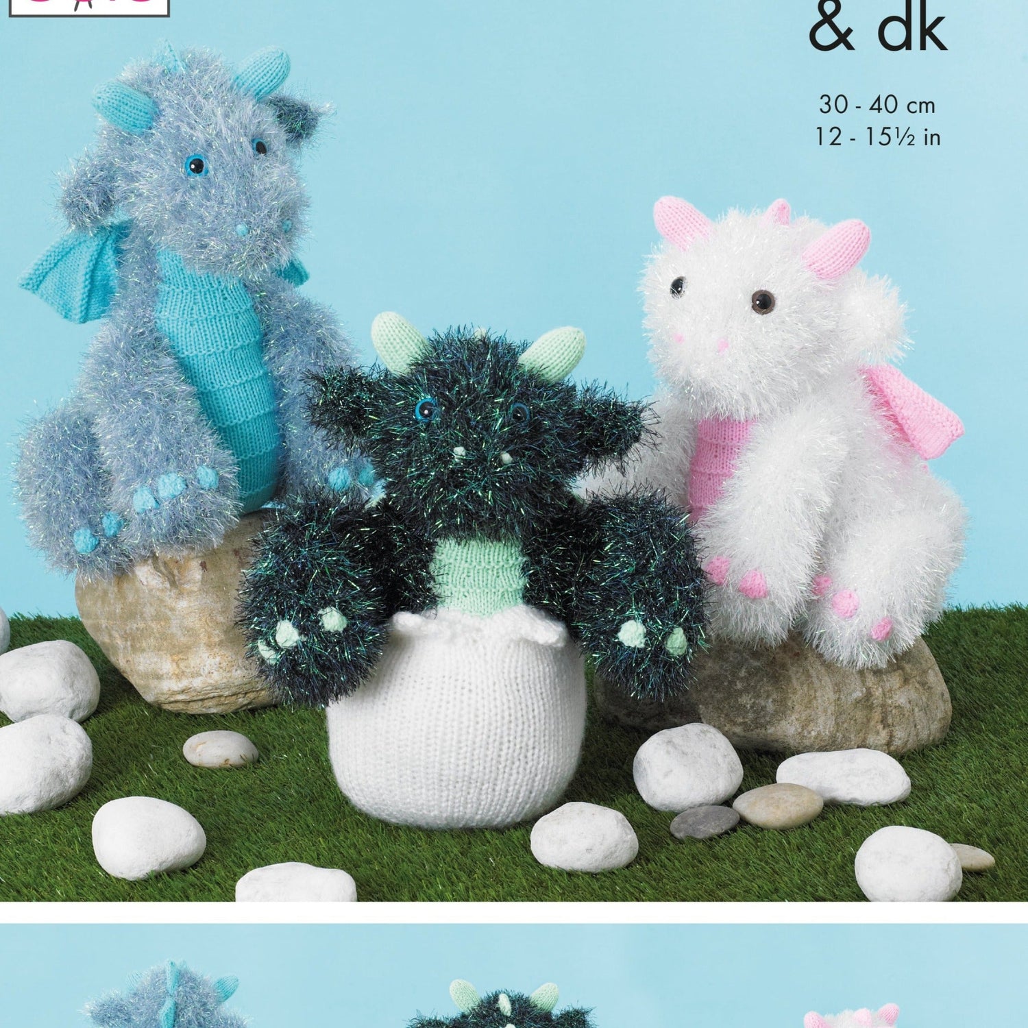 King Cole Toy Dragon Knitting Pattern 9139 Wool n Stuff
