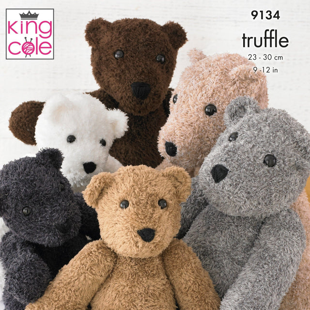 King Cole Patterns King Cole Truffle Teddy Bear Knitting Pattern 9134