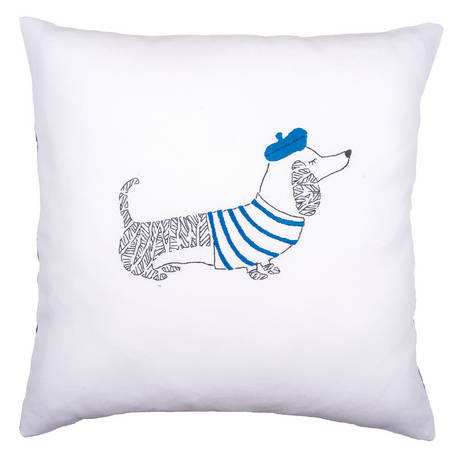 Paris Dog Cushion Embroidery Kit