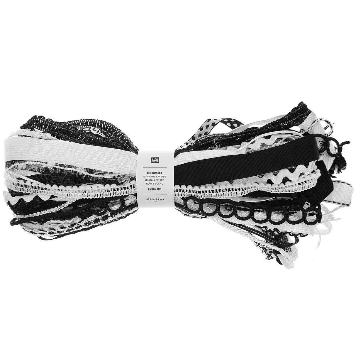 Ribbon Lucky Dip Pack Black and White