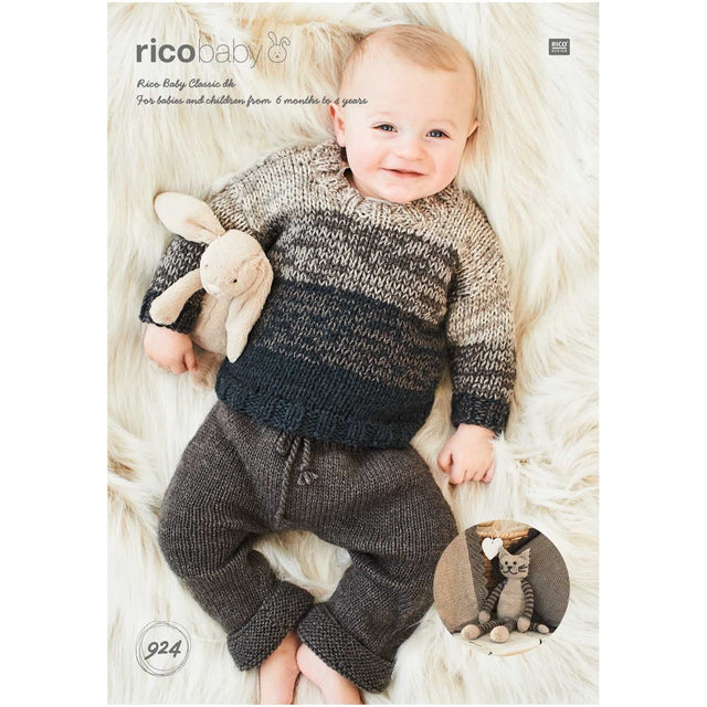 Rico Patterns Rico Baby Classic Child's Sweater and Toy DK Knitting Pattern 924