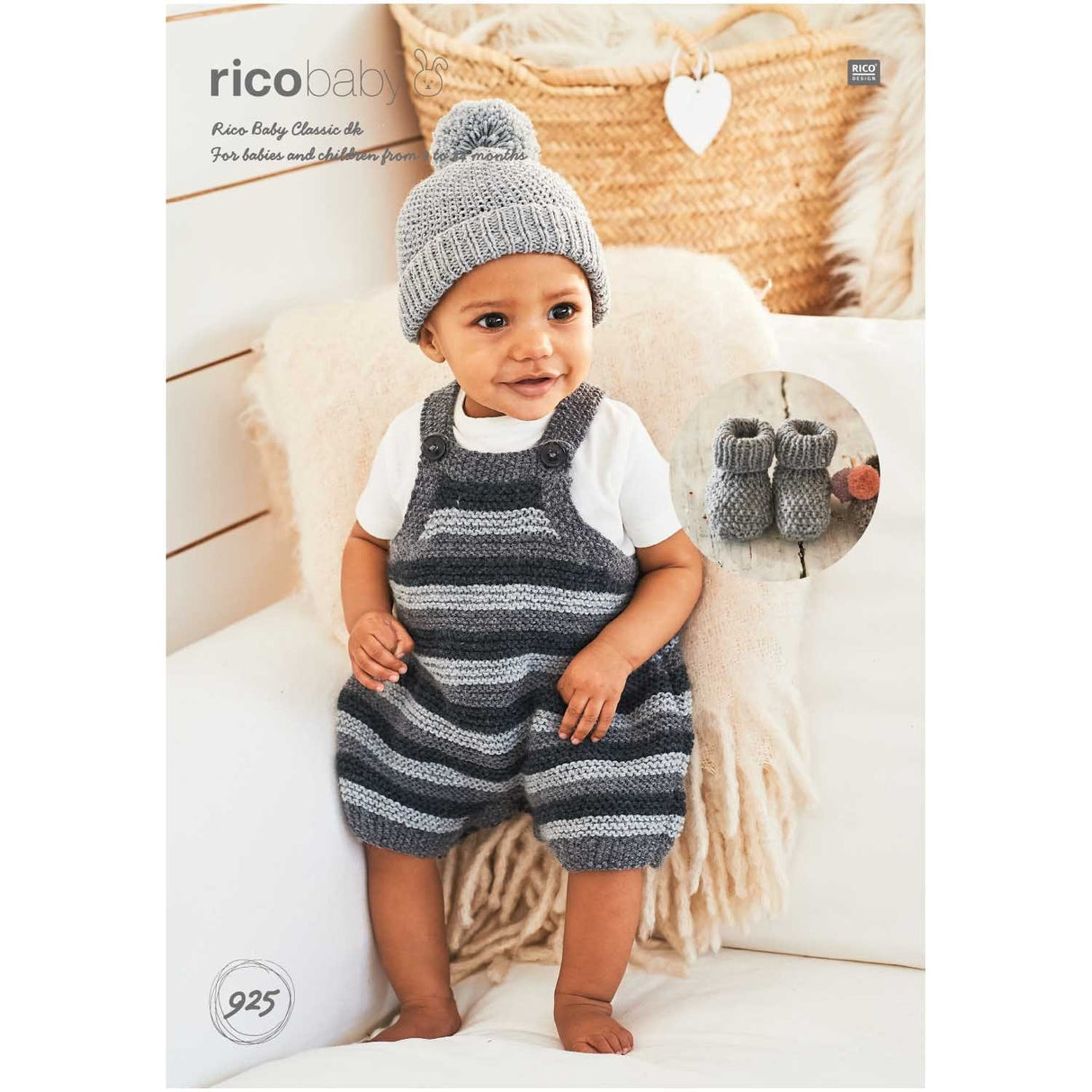 Rico Patterns Rico Baby Classic Romper, Hat and Booties DK Knitting Pattern 925