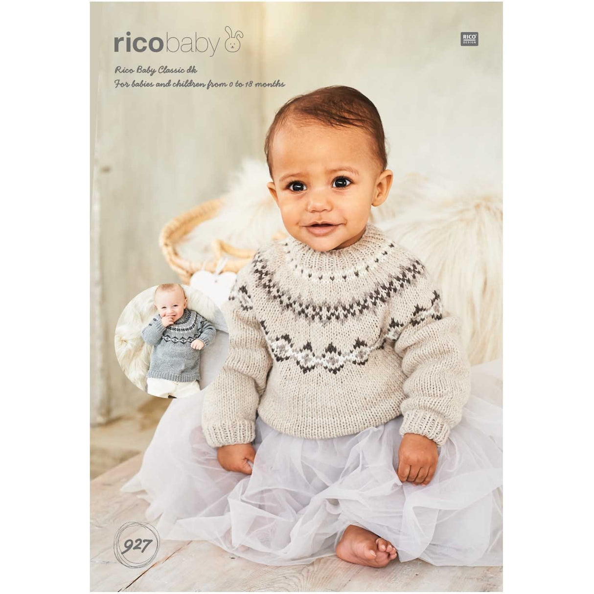 Rico Patterns Rico Baby Classic Yoke Sweater DK Knitting Pattern 927