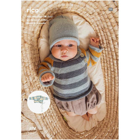 Rico Patterns Rico Baby Dream Uni Sweater, Jacket and Hat DK Knitting Pattern 974
