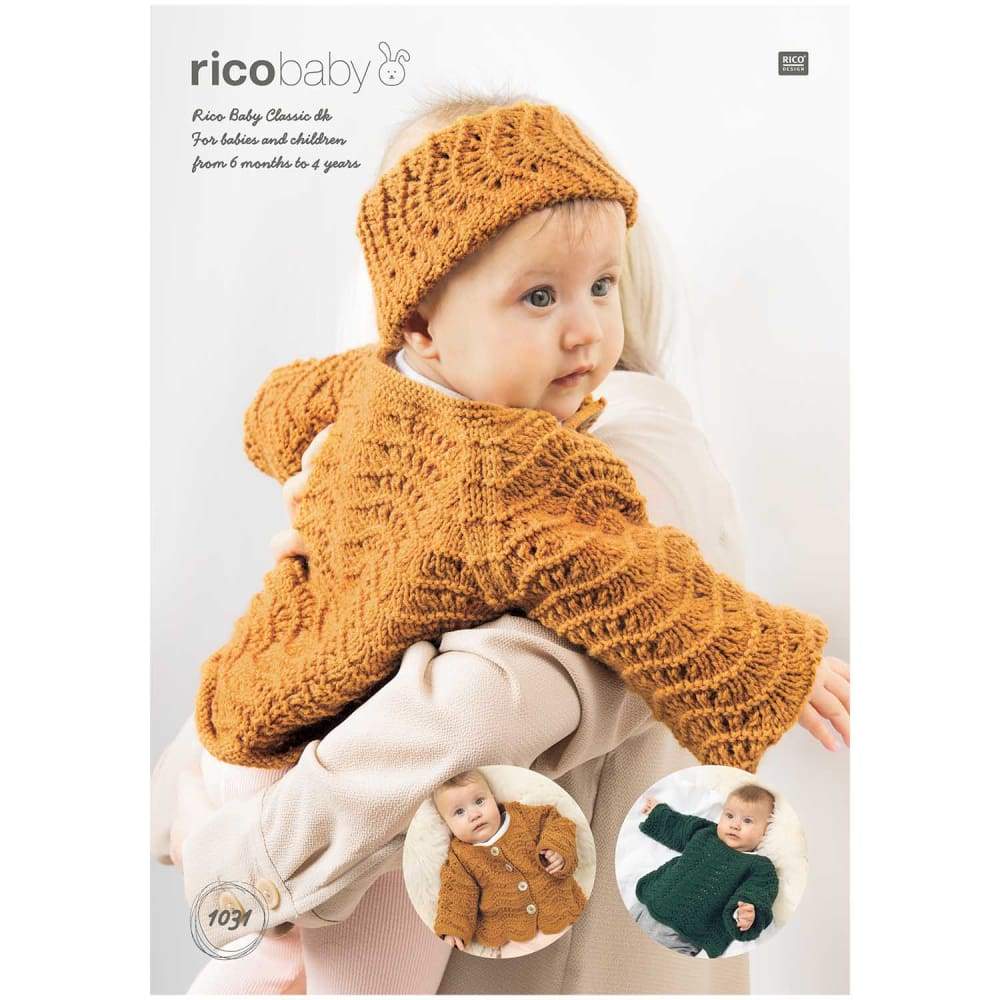Rico Patterns Rico Kids Cardigan, Jumper and Headband Knitting Pattern 1031