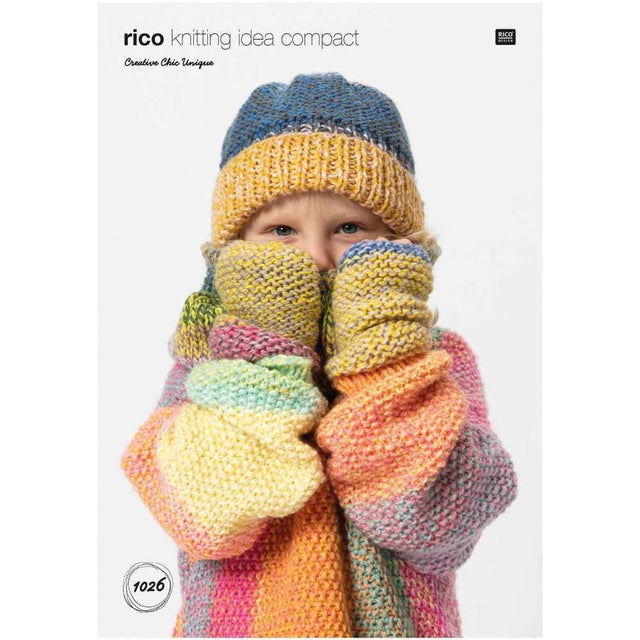 Rico Patterns Rico Kids Chunky Hat and Wrist Warmers Knitting Pattern 1026