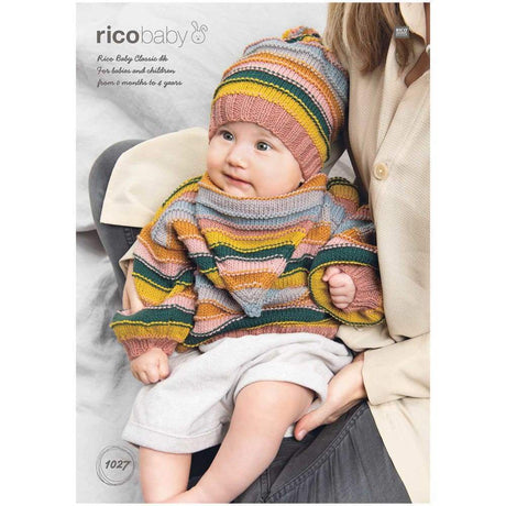 Rico Patterns Rico Kids Jumper, Hat and Shawl DK Knitting Pattern 1027