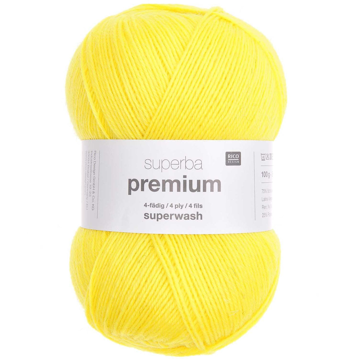 Rico Yarn Rico Superba Premium Plain Colour 4 Ply Sock Yarn