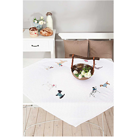Rico Dog Table Cloth Embroidery Kit