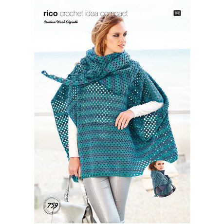 Rico Crochet Poncho Pattern 759