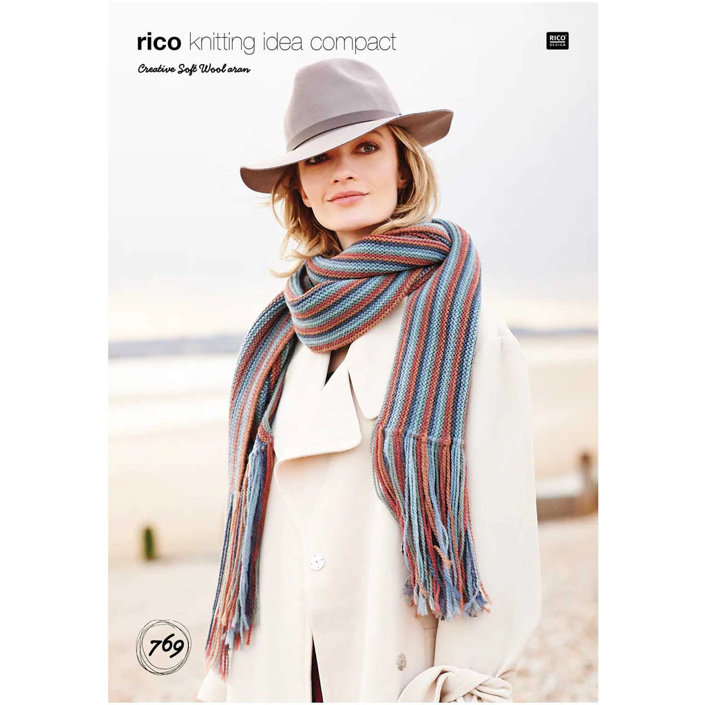Rico Aran Scarf Knitting Pattern 769