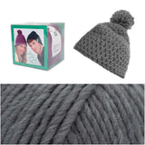 Rico Super Chunky Crochet Hat Kit Grey