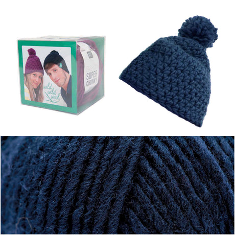 Rico Super Chunky Crochet Hat Kit Navy